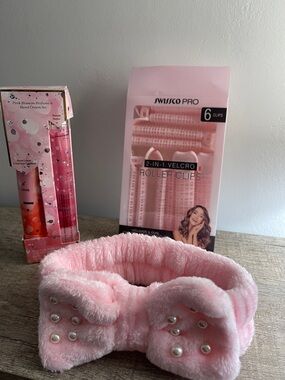 Plush Pink Bow Headband for Kids - Soft Spa Hair Wrap